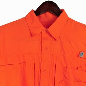 Reel Legends Mens‎ Orange Short Sleeve Fishing Shirt Size XL Vented